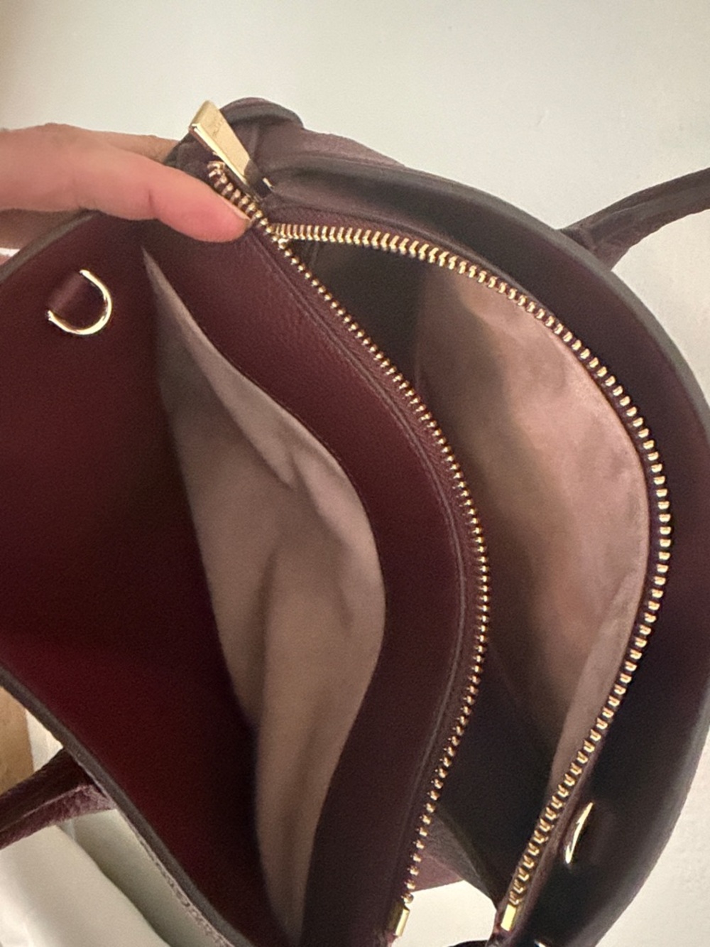 kate spade Burgundy Pebbled Leather Satchel with Crossbody Strap - Picture 6 of 10